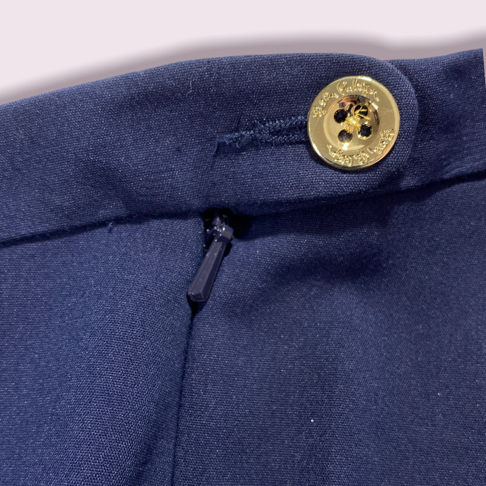 Lilly Pulitzer Alessia Stretch Dinner Pants Navy Women OO Preppy Classic Skinny - Picture 7 of 8